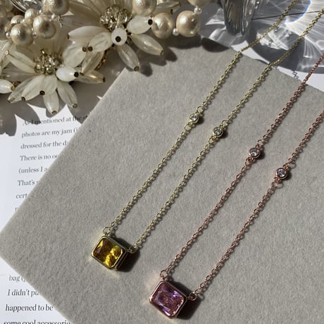 square color stone necklace
