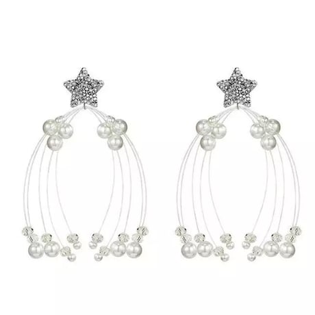 star pearl × clear stone pierce