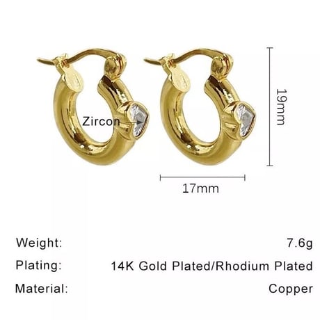 mini hoop  pierce in heart