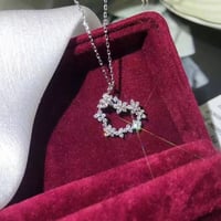 flower stone heart necklace