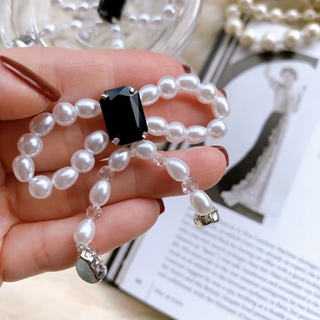 pearl ribbon big pierce