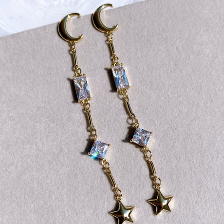 moon × stone star long pierce
