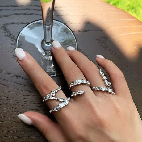 stone ring 3set