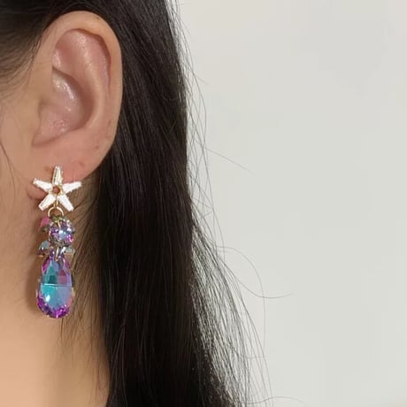 purple stone × star pierce