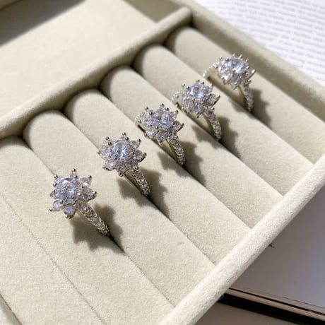 flower stone open ring