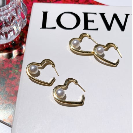 pearl heart hoop pierce