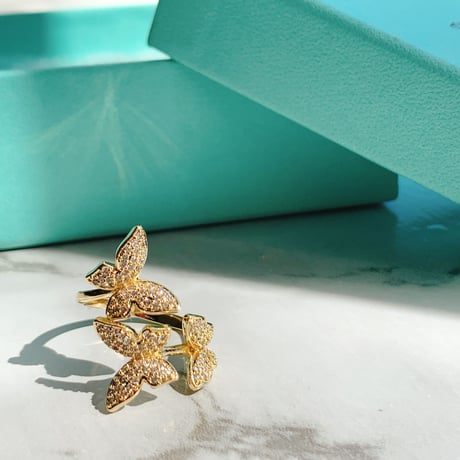 butterfly  stone open ring