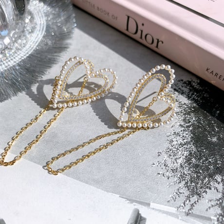 double heart chain pierce