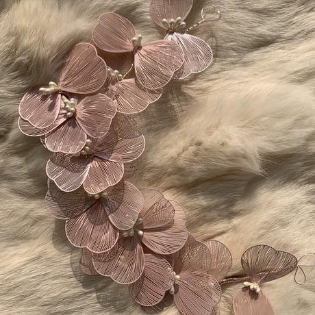 flower see-through long hair accessory