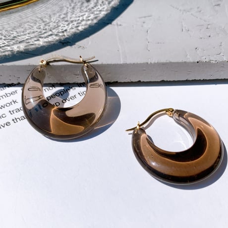clear brown hoop pierce