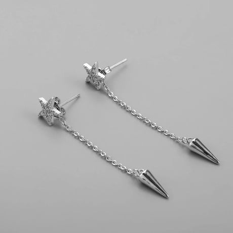 star × studs chain 2way pierce