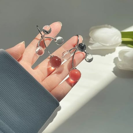 clear bowl × silver loop pierce