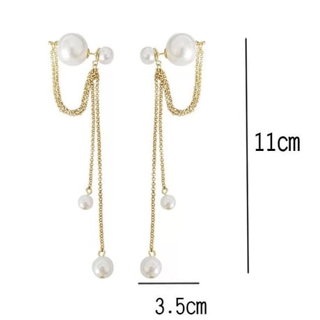 double pearl catch chain pierce
