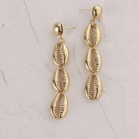gold shell  long  pierce