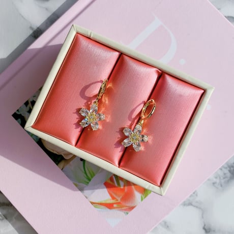 sakura  stone loop pierce
