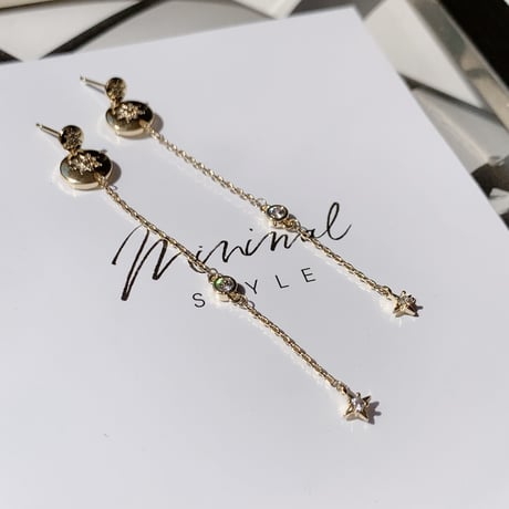 gold long chain pierce