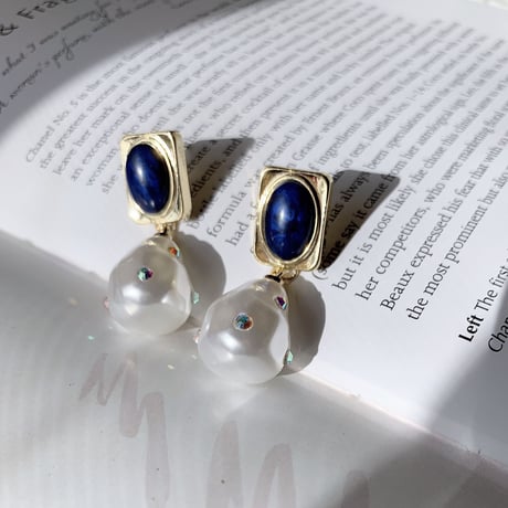 vintage stone pearl pierce