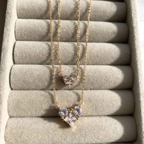 heart stone necklace set
