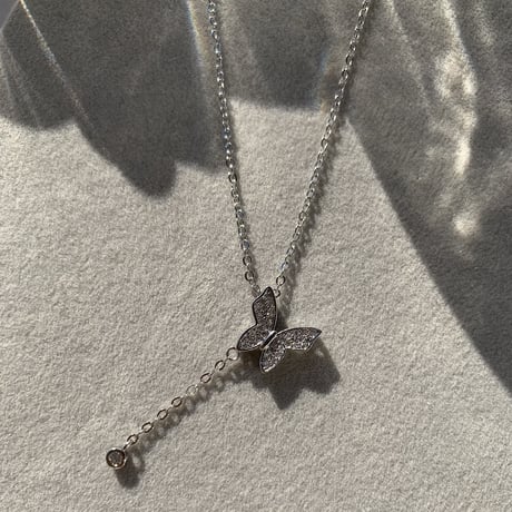 butterfly chain stone necklace