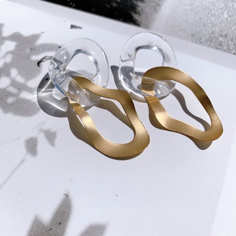 clear × mat gold pierce