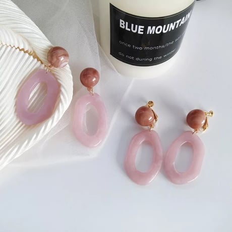 summer pink loop pierce/earring