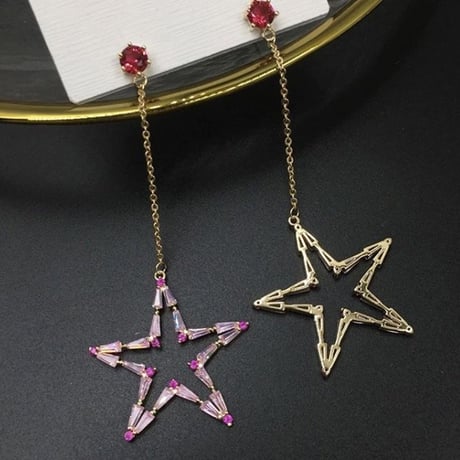 pink star stone chain pink