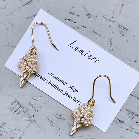 summer ice cream pearl hook pierce