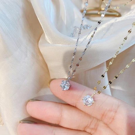 point stone chain necklace