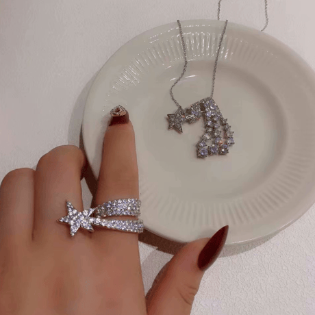 shooting star stone ring