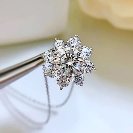 zirconia flower stone necklace
