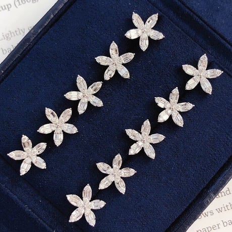 flower zirconia  stone  pierce