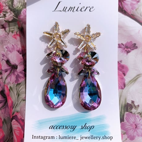 purple stone × star pierce
