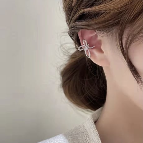 ribbon  stone ear cuffs