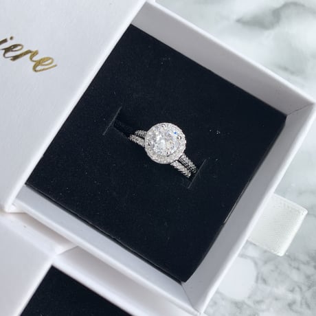 zirconia stone ring 2set