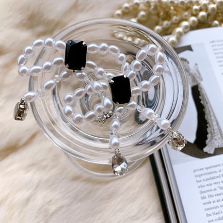 pearl ribbon big pierce