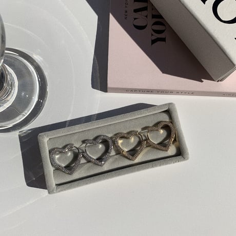 heart stone hoop pierce