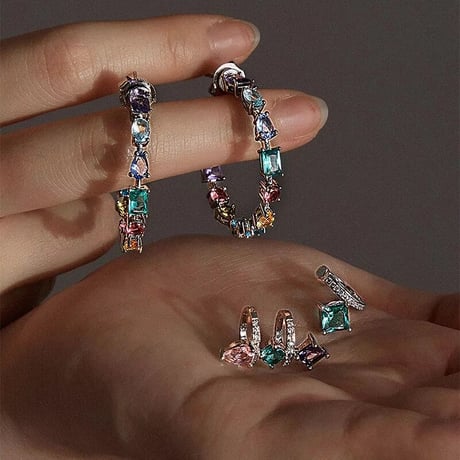 colorful stone ear cuffs