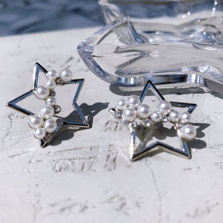 star half pearl stone pierce