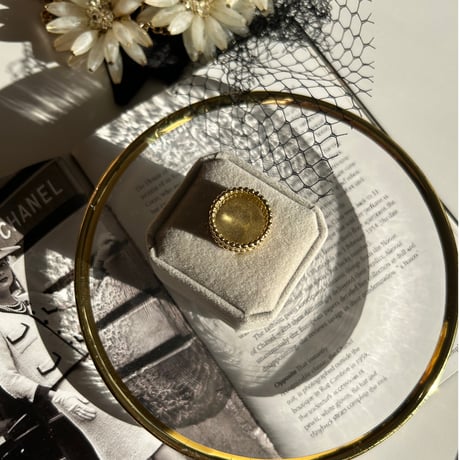 gold ball stone ring