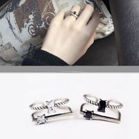 silver925 stone  square ring