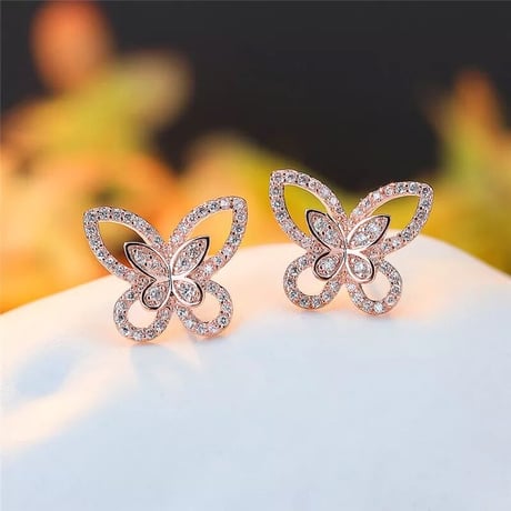 double butterfly pierce/earring