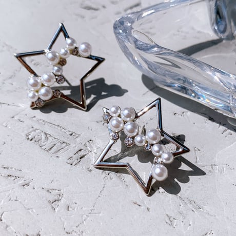 star half pearl stone pierce