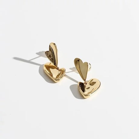 metal double heart  pierce