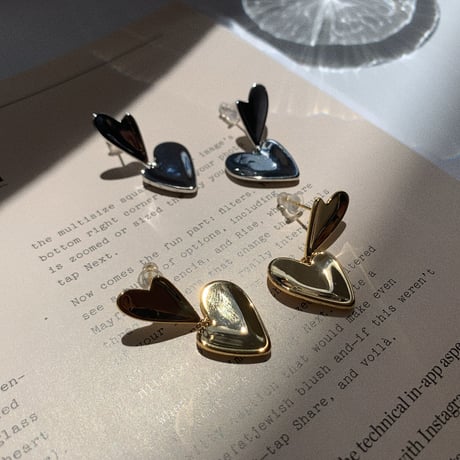 metal double heart  pierce