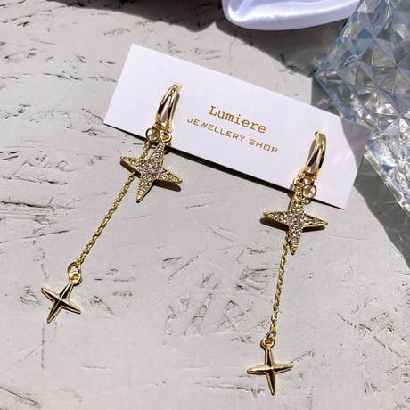 crystal long loop pierce