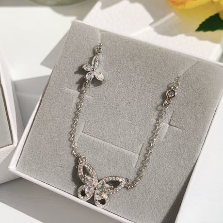 butterfly zirconia necklace