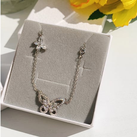 butterfly zirconia necklace