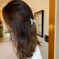 clear pearl hair clip　3