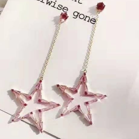 pink star stone chain pink