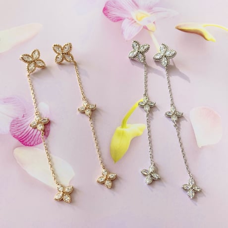 flower stone long chain pierce